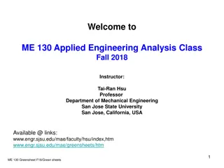 ME 130 Applied Engineering Analysis Class Fall 2018 at San Jose State University