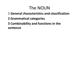 The Noun: Characteristics, Classification, and Functions