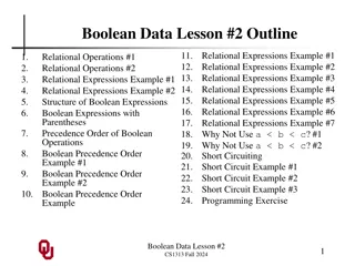 Relational Operations for Boolean Expressions