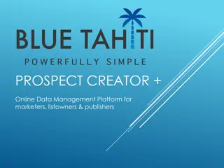 Prospect Creator: Online Data Management Platform for Marketers and Publishers