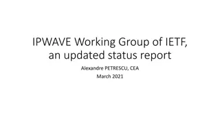 IPWAVE Working Group of IETF: Updated Status Report March 2021