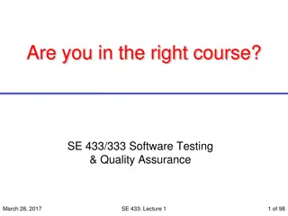 Software Testing & Quality Assurance Lecture Series