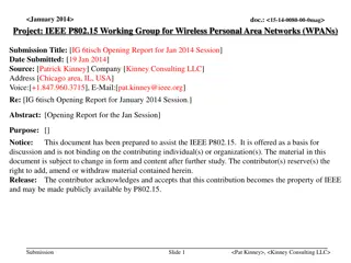 IEEE P802.15 Working Group - January 2014 Session Report