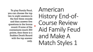 American History End-of-Course Review Aid: Family Feud & Make A Match Styles