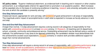 Guidelines for Academic Advancement and Merit Evaluation