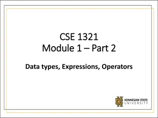 Introduction to Python Data Types, Operators, and Expressions