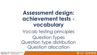 Vocabulary Testing Principles and Strategies for Achievement Assessments