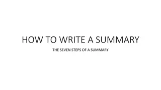 Mastering the Art of Summary Writing