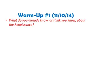 Renaissance Warm-Up Activities Series