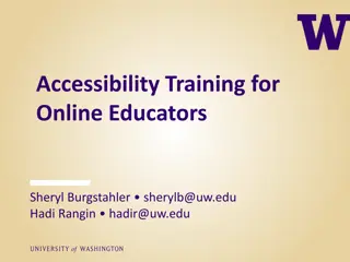 Accessibility Training for Online Educators: Strategies and Considerations