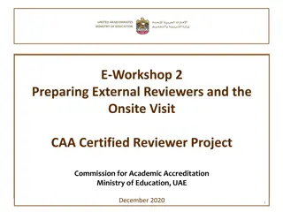 E-Workshop on Preparing External Reviewers and Onsite Visit for Academic Accreditation