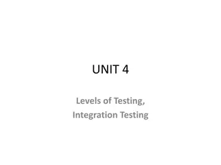 Integration Testing and Levels of Testing