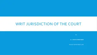 Understanding Writ Jurisdiction of the Court: Key Concepts and Types Explained