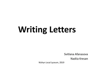 Letter Writing Tasks for Various Scenarios