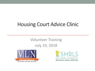 Housing Court Advice Clinic Volunteer Training Highlights