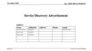 IEEE 802.11-19/2017r0 Service Discovery Advertisement