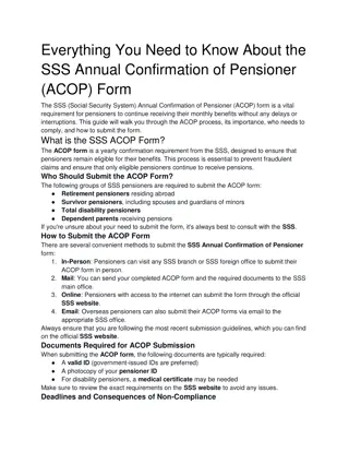 Everything You Need to Know About the SSS Annual Confirmation of Pensioner (ACOP) Form