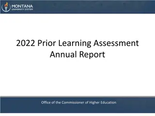 Montana University System Prior Learning Assessment Report 2022