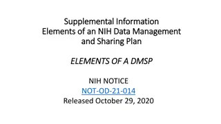 Elements of NIH Data Management and Sharing Plan