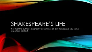 Shakespeare's Life: Education, Professional Career, and Play Chronology