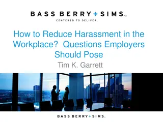 Strategies for Reducing Workplace Harassment: Key Questions for Employers