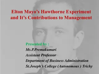 Elton Mayo's Hawthorne Experiment and Its Impact on Management