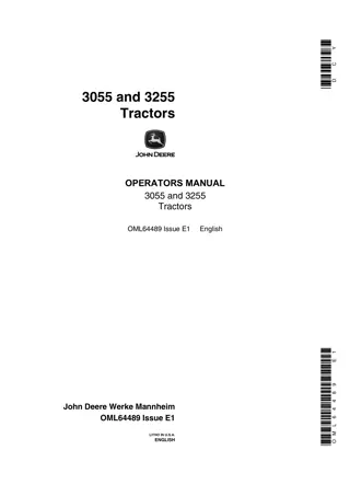 John Deere 3055 Tractors Operator’s Manual Instant Download (Publication No.OML64489)