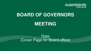 Board of Governors Meeting Presentation