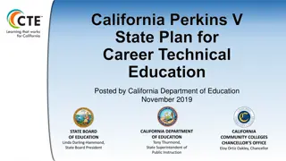 California Perkins V State Plan for Career Technical Education Overview