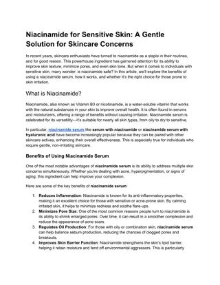 Niacinamide for Sensitive Skin A Gentle Solution for Skincare Concerns