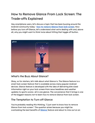 How to Remove Glance From Lock Screen The Trade-offs Explained