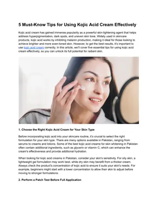 5 Must-Know Tips for Using Kojic Acid Cream Effectively