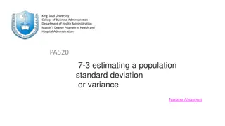 Estimating Population Standard Deviation or Variance in Health Administration Programs