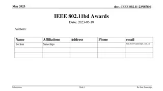 Recognition and Appreciation for IEEE 802.11bd Project Contributors in May 2023