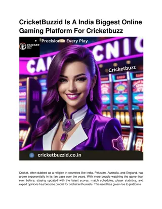 CricketBuzzid Is A India Biggest Online gaming platform For Cricketbuzz