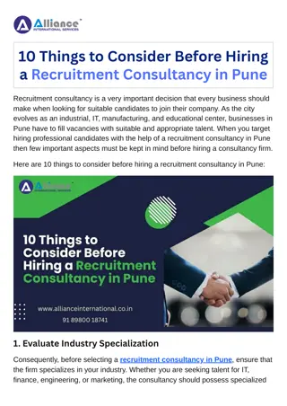 10 Things to Consider Before Hiring a Recruitment Consultancy in Pune