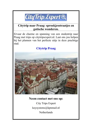 Citytrip naar Praag sprookjesstraatjes en gotische wonderen.