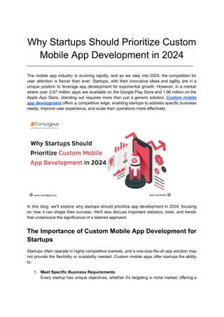 Why Startups Should Prioritize Custom Mobile App Development in 2024