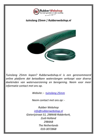 tuinslang 25mm | Rubberwebshop.nl