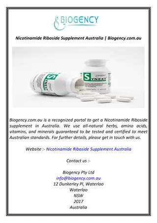 Nicotinamide Riboside Supplement Australia | Biogency.com.au