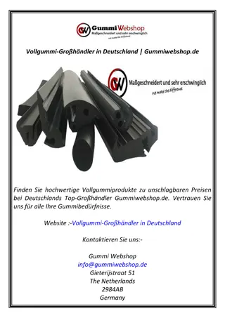 Vollgummi-Großhändler in Deutschland | Gummiwebshop.de