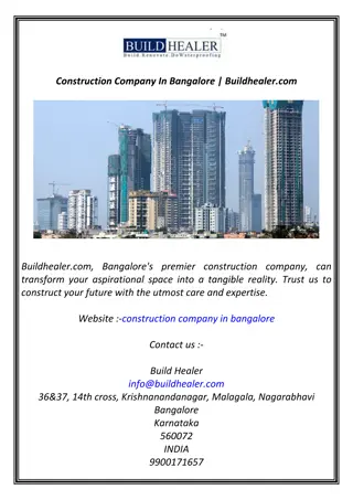 Construction Company In Bangalore | Buildhealer.com