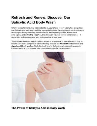 Refresh and Renew Discover Our Salicylic Acid Body Wash