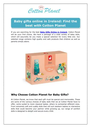 Baby gifts online in Ireland Find the best with Cotton Planet