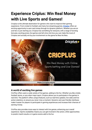 Experience Criplus_ Win Real Money with Live Sports and Games