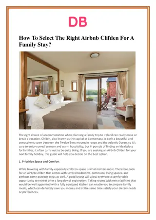 How To Select The Right Airbnb Clifden For A Family Stay