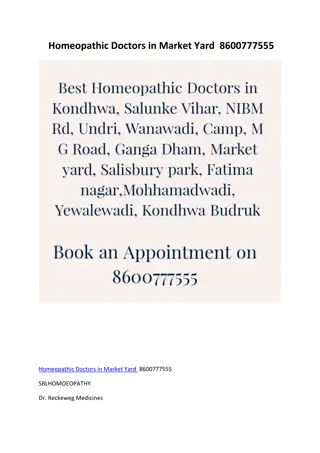 Homeopathic Doctors in Market Yard  8600777555