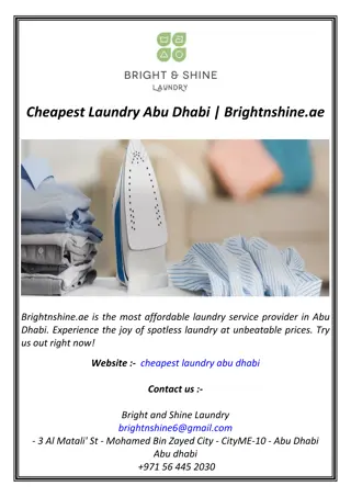 Cheapest Laundry Abu Dhabi | Brightnshine.ae