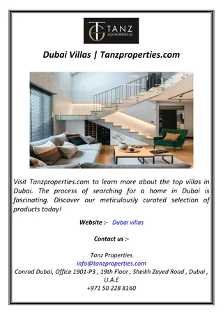 Dubai Villas | Tanzproperties.com