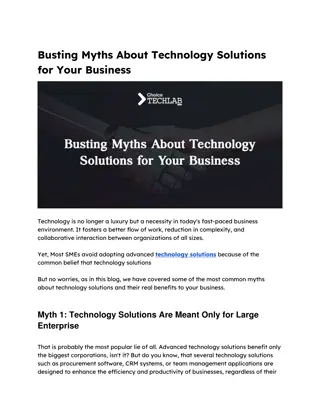 Busting Myths About Technology Solutions for Your Business